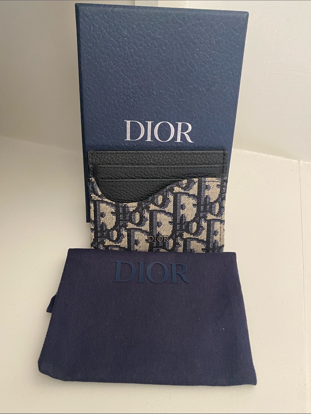 Dior Oblique Jacquard Card Holder Full Set With Box & Dust Bag